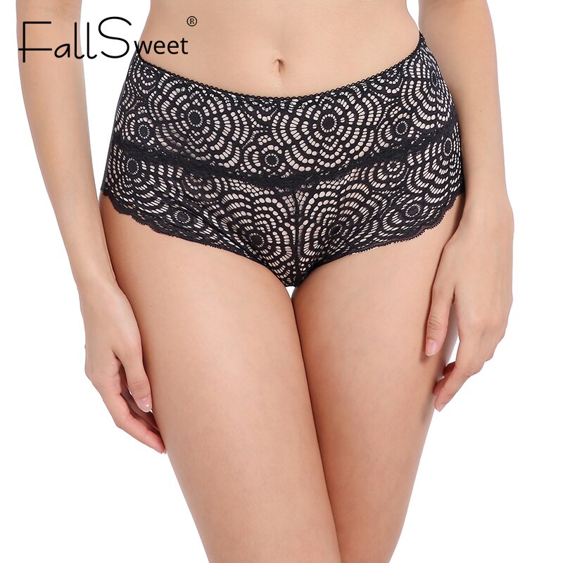 FallSweet Plus Size Panties for Women Sexy Lace Underwear High